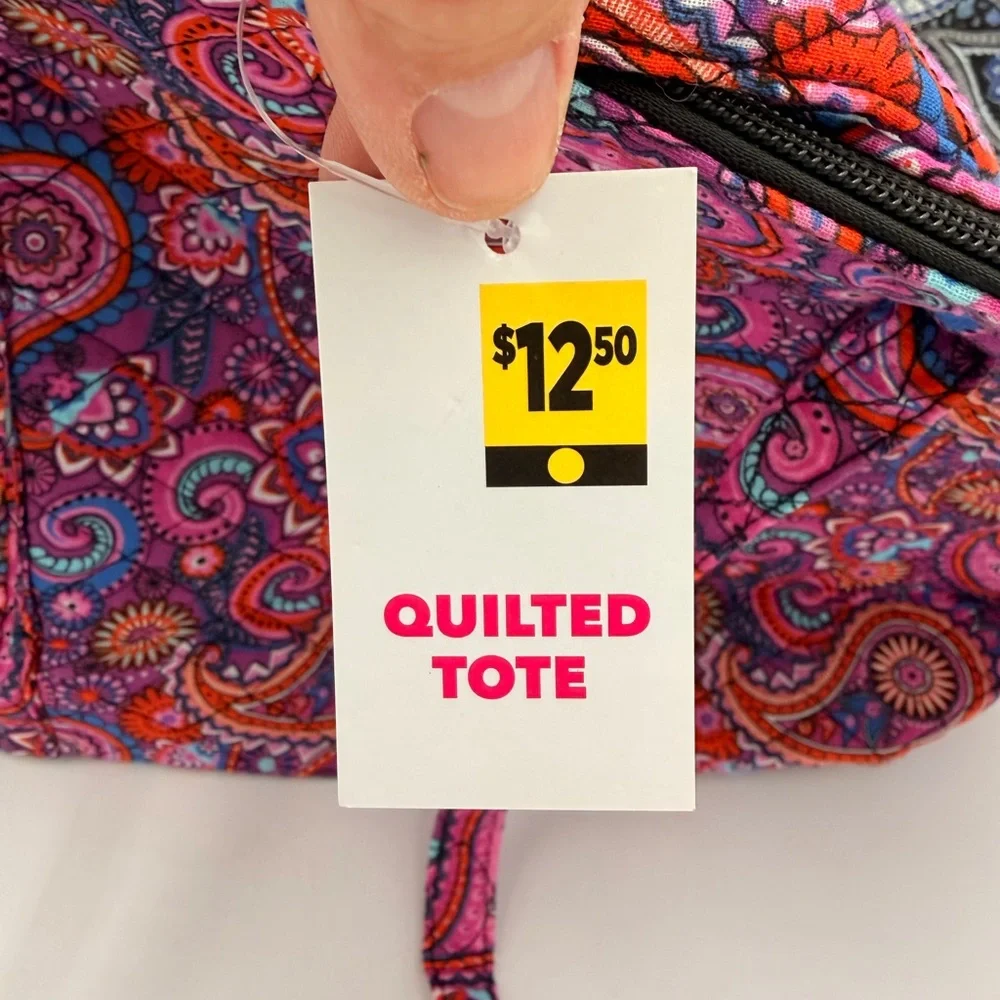 Set of 2 Vibrant Paisley Quilted Women's Tote Bag